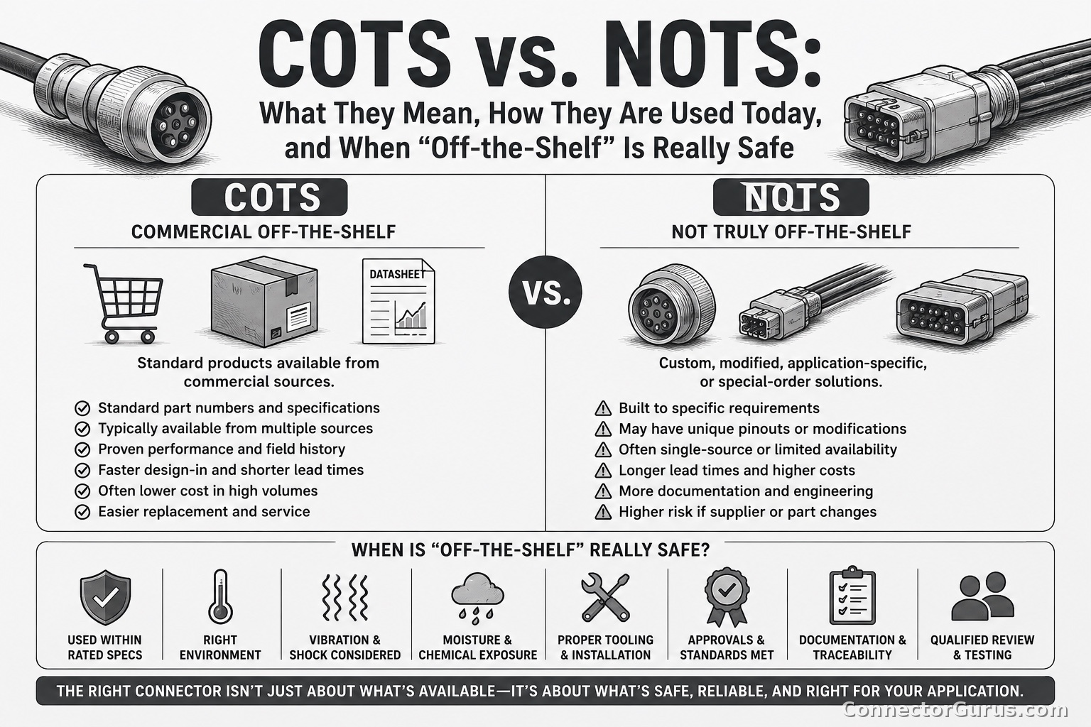 COTS vs. NOTS: What They Mean, How They Are Used Today, and When “Off-the-Shelf” Is Really Safe